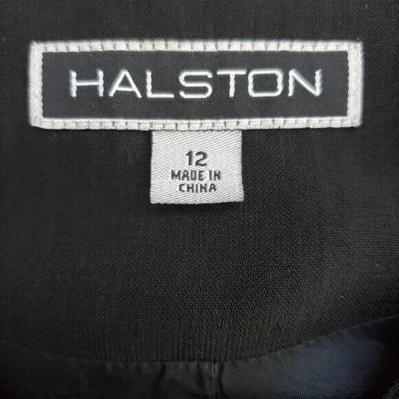 Halston Black Full Zip Slim Fit Sleeveless Vest Size 12 - Picture 5 of 5